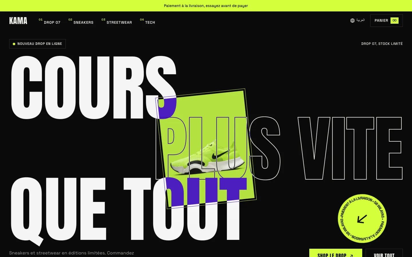 Thème Volt, page d'accueil